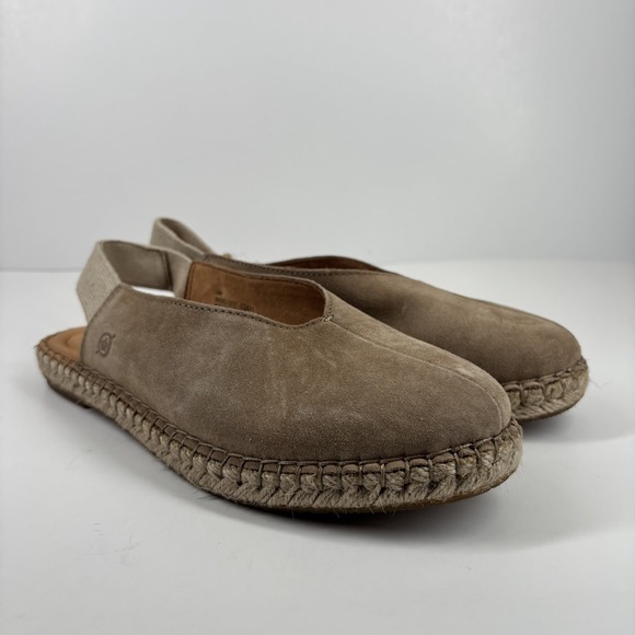 Born Shilo Women's US 9M Taupe Suede Slingback Casual Comfort Espadrille Flats - Picture 13 of 16